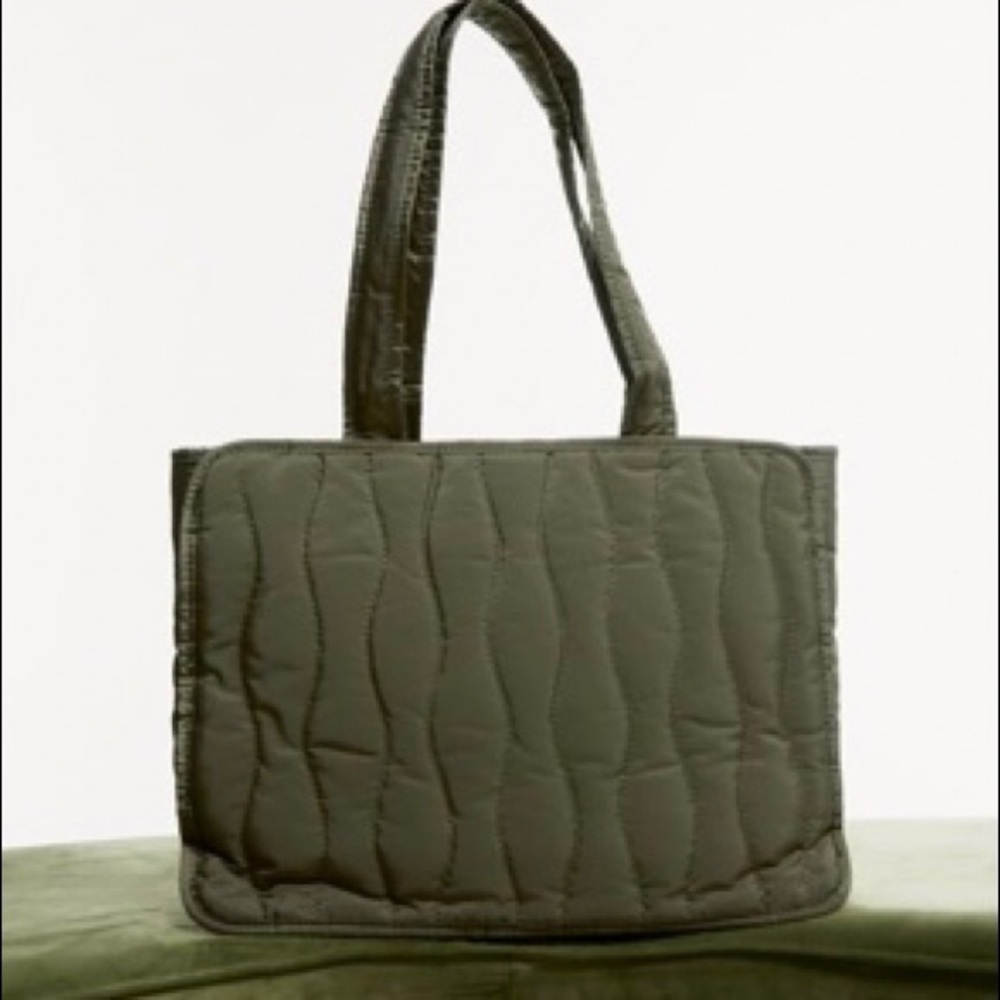 NWT Zara Gingham Lined Quilted Shopper